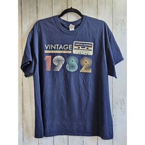 Vintage 1982 Limited Edition T-Shirt Navy Blue Womens XL